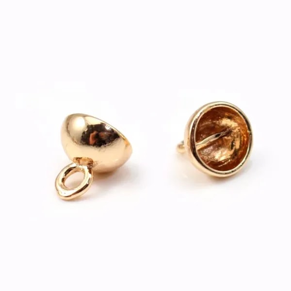   round terminators by "flash" Gold on brass 9x9mm x 1pc