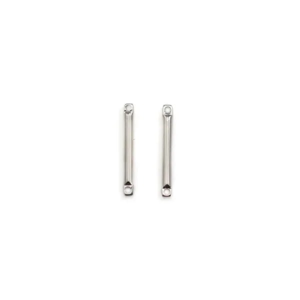 Intercalaire en forme de tube 1.5x15mm, plaqué par "flash" or sur laiton x 10pcs