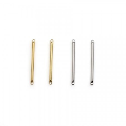 Intercalaire en forme de tube 1.5x25mm, doré sur laiton x 6pcs