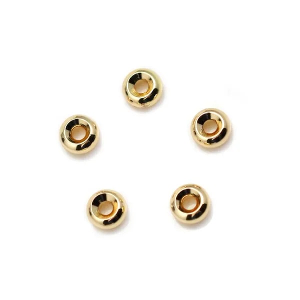 Intercalaire carré par "flash" or sur laiton 5.8mm x 6pcs