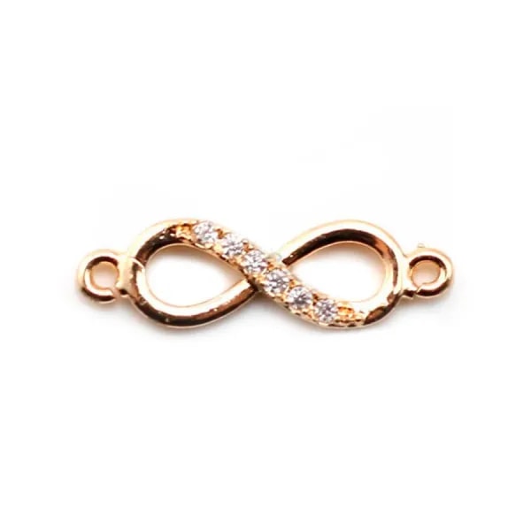 Infini avec zirconium doré sur laiton 5x17mm x 2pcs