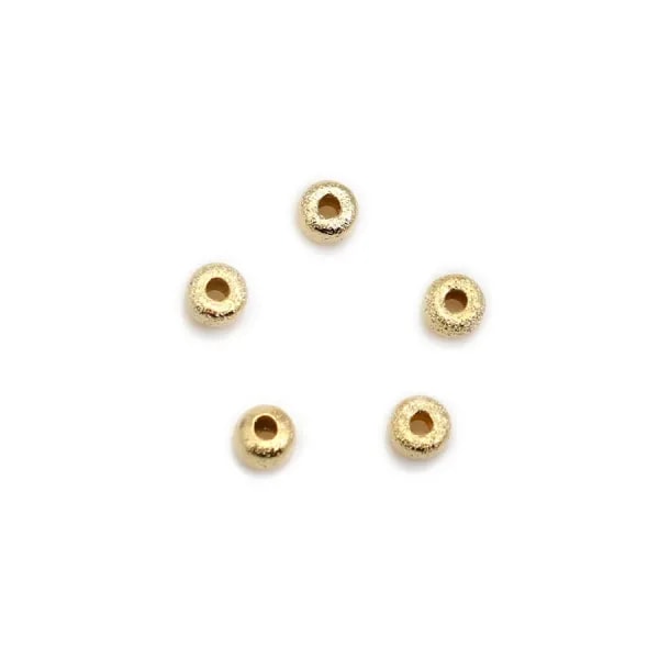 Intercalary cube stuck  by "flash" Gold on brass 3x3.2mm x 10pcs