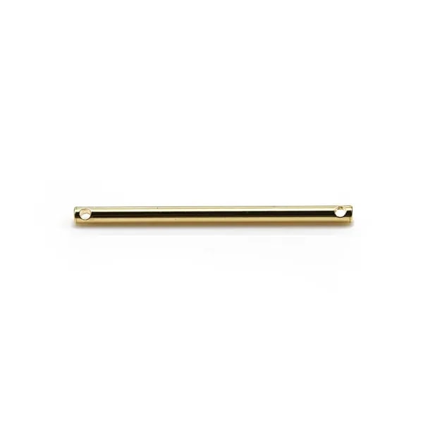 Intercalaire en forme de tube 2x35mm , plaqué par "flash" or sur laiton x 4pcs