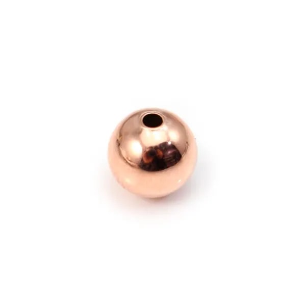Boule Plaquée par "flash" or rose sur laiton 1.7x10mm x 2pcs