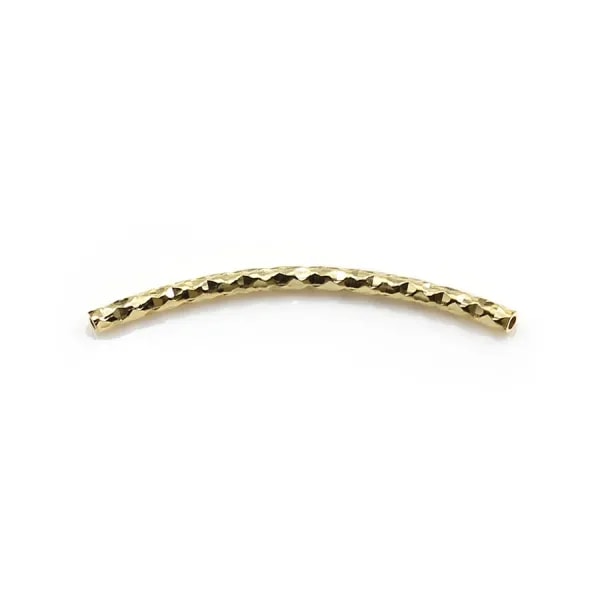 Tube plaqué par "flash" or sur laiton 2x35mm x 6pcs