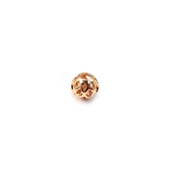 Boule ajourée  Plaquée par "flash" or sur laiton 5.5mm x 4pcs