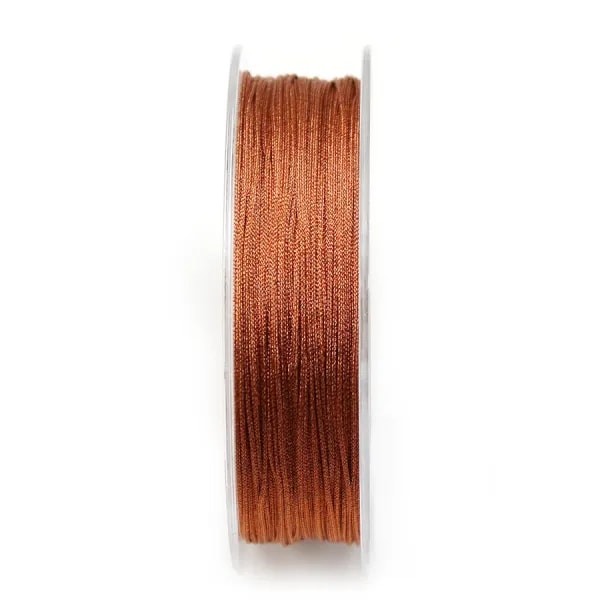 Fil polyester de couleur caramel pailleté, 0.8mm x 29m