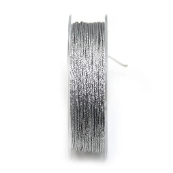 Fil polyester de couleur argenté pailleté, 0.8mm x 29m