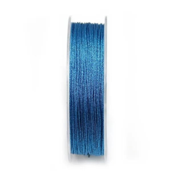 Fil polyester de couleur bleu pailleté, 0.8mm x 29m