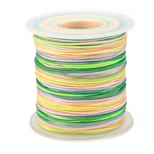 Fil polyester multicolore ton jaune vert  0.8 mm x 5m