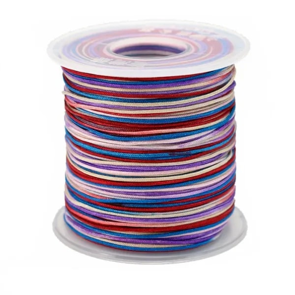 Fil polyester multicolore ton bleu rouge 0.8 mm x 5m