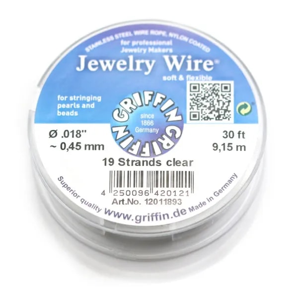 Fil cablé 19 brins gainé nylon 0.45mm x 9.15m