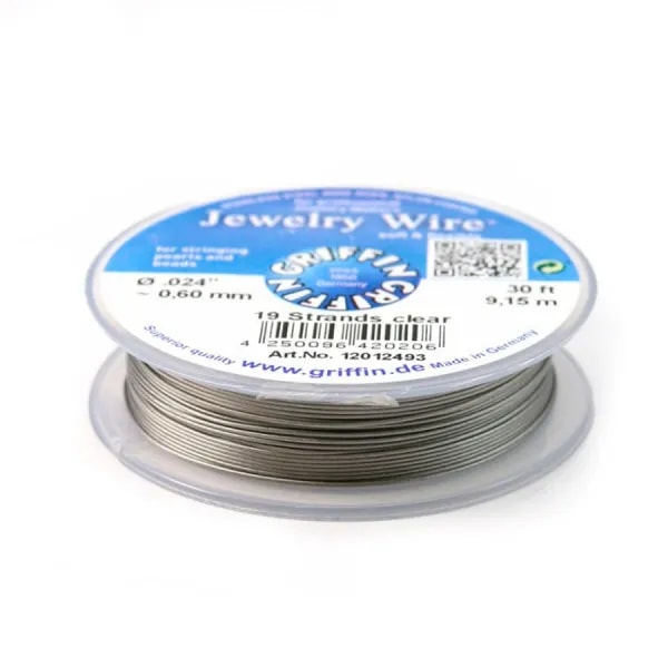 Fil cablé 19 brins gainé nylon 0.6mm x 9.15m
