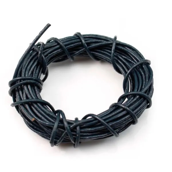 Fil en cuir bleu nuit 1.5mm x 1m 