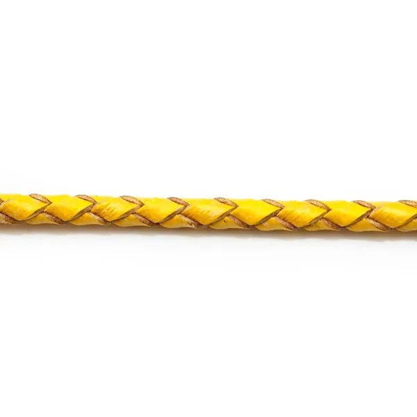 Cordon cuir tressé dorée claire 3.0mm x 50cm