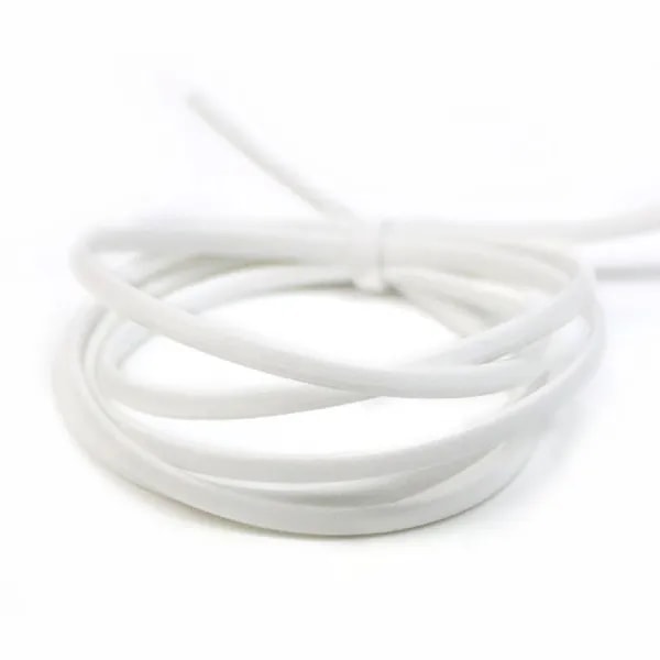 Cuir synthétique, de forme plate, de couleur blanc, 3mm x 90cm