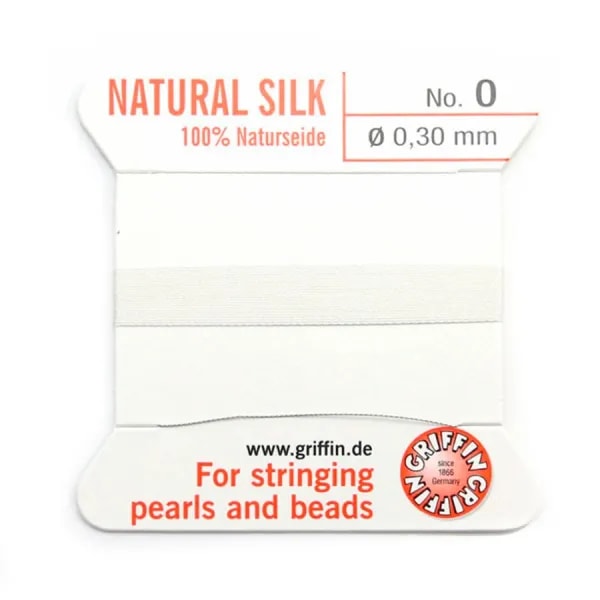 Fil du soie 0.3mm blanc x 2m