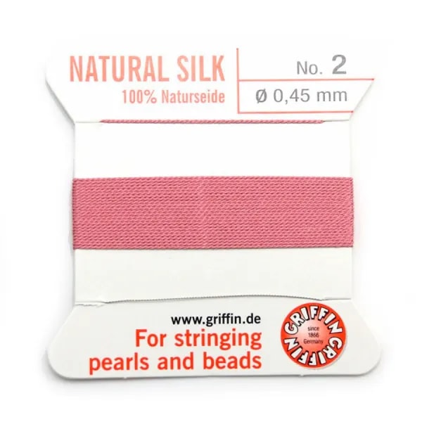 Fil du soie 0.45mm rose foncé x 2m