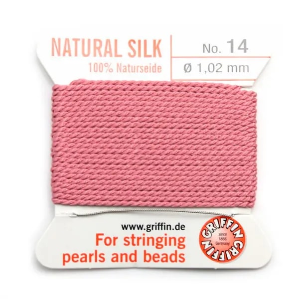Fil du soie 1.02mm rose foncé x 2m