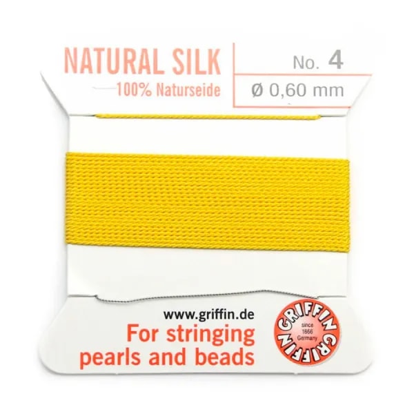 Fil du soie 0.6mm jaune claire x 2m