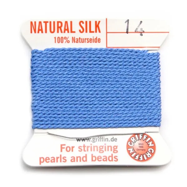 Fil du soie 1.02mm bleu x 2m