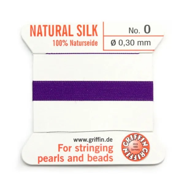 Fil du soie 0.3mm améthyste x 2m