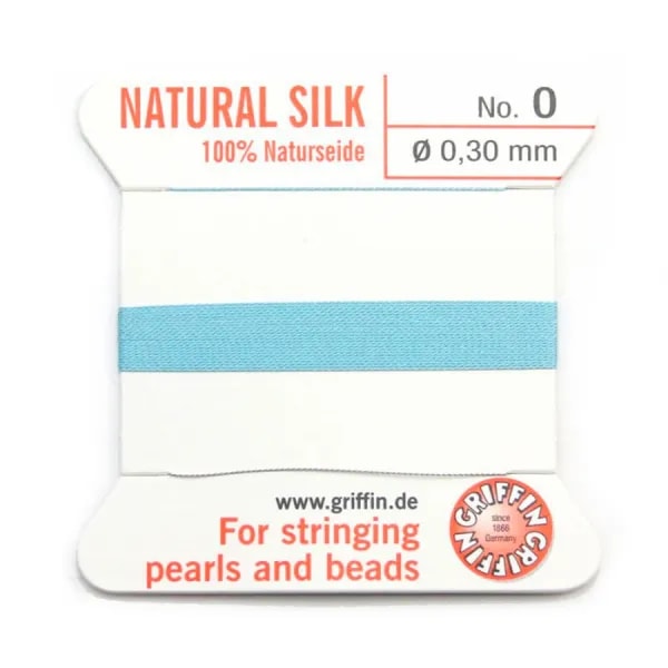 Silk bead cord 0.3mm turquoise x 2m
