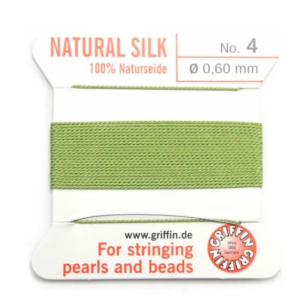 Fil du soie 0.6mm vert jade x 2m