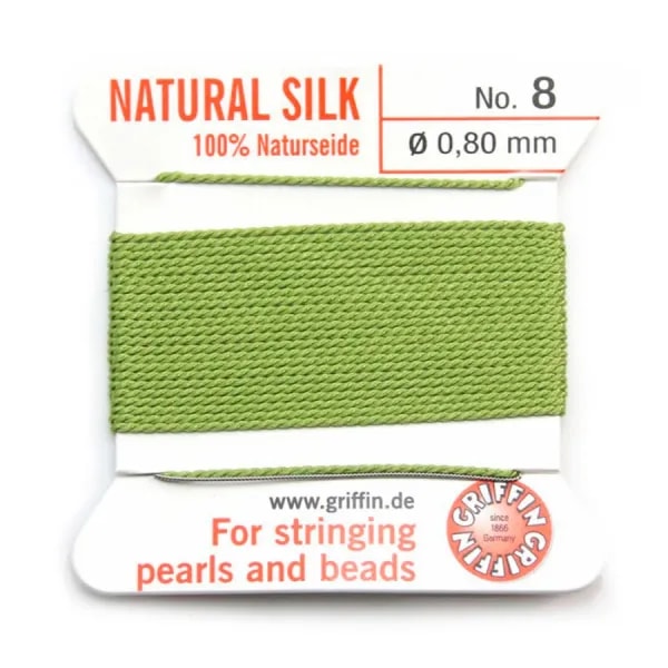 Fil du soie 0.8mm vert jade x 2m
