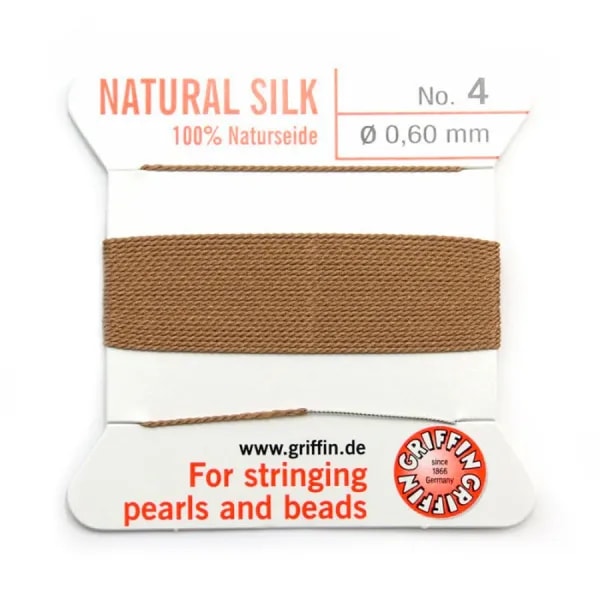Fil du soie 0.6mm beige x 2m