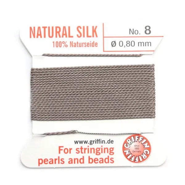 Fil du soie 0.8mm gris x 2m