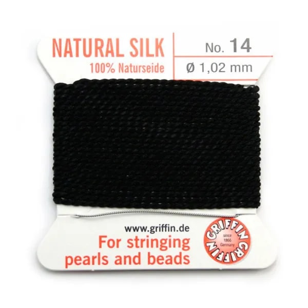 Fil du soie 1.02mm noir x 2m