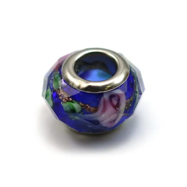 Pandora bleu& white 13.9mm x1pc