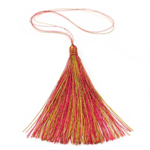 Pompon imitation soie bicolore (bordeaux & doré) 40mm x 1pc