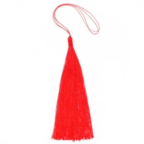Imitation silk red pompon 80mm x 1pc