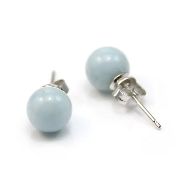 Boucles d'oreill argent 925 oeil de tigre 12mm x 2pcs