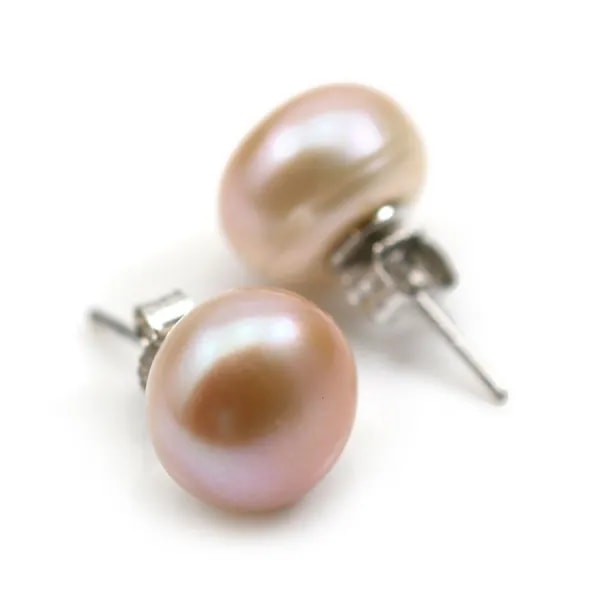 Boucles d'oreilles perle d'eau douce 11mm x 2pcs