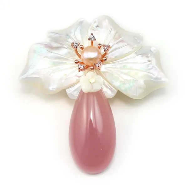 Argent 925 zirconium épingle à broche en forme de noeud 30x37mm x 1pc