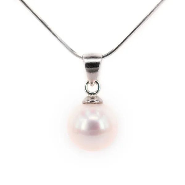 Pendentif en argent 925 et perle d'eau douce 9-9.5mm x 1pc 