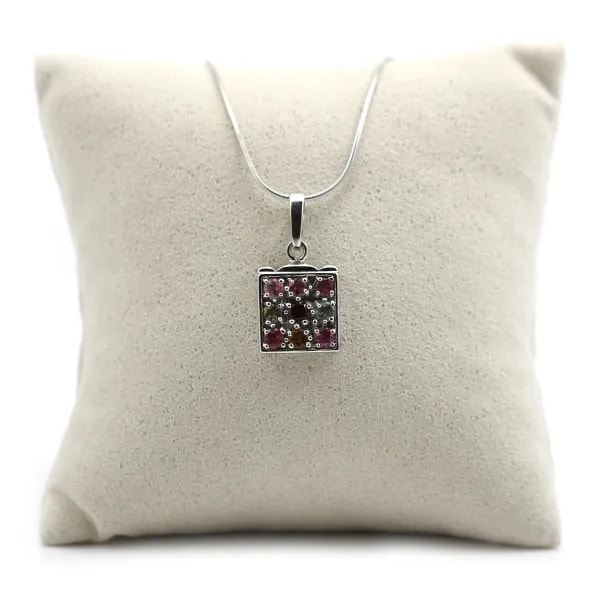 Pendentif tourmaline serti en argent 925 x 1pc