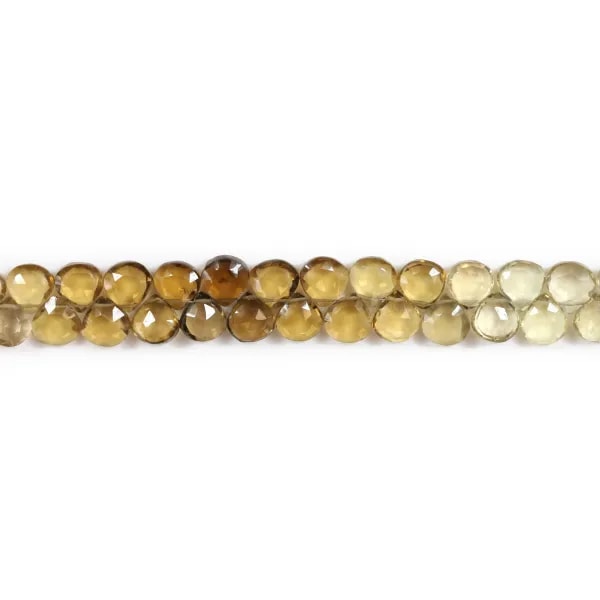 Quartz lemon, en forme de goutte plate facette 8x8mm x 20cm