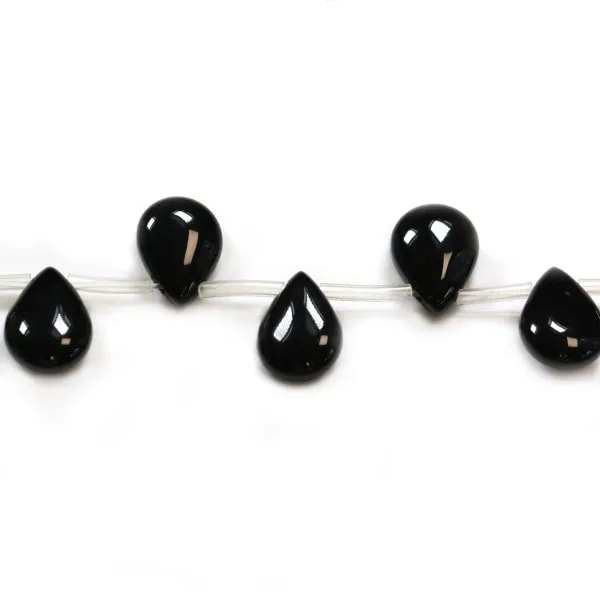 Black agate teardrop 13x18mm x 40cm (22pcs)
