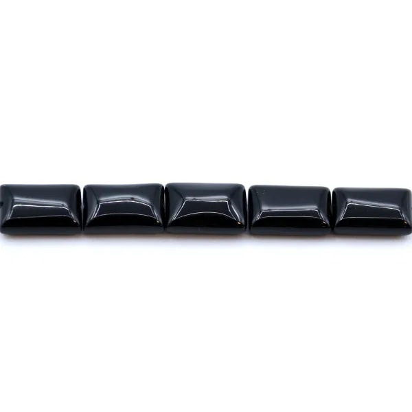 Agate de couleur noire, en forme de rectangle, 8 * 12mm x 10pcs