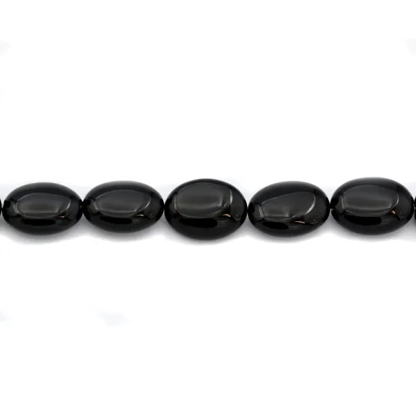 Agate noire ovale 9x13mm x 6 st