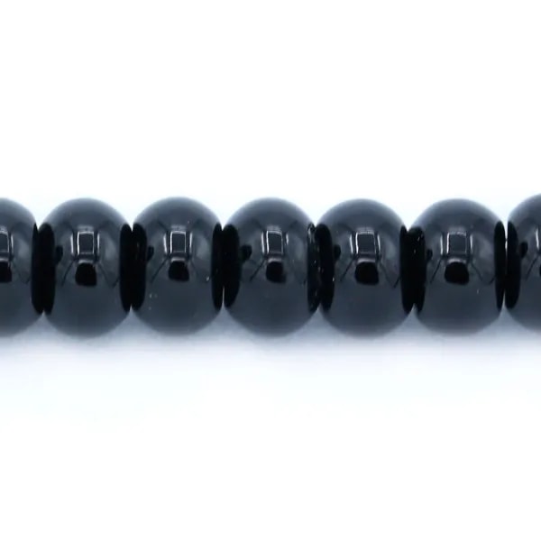 Agate de couleur noire, en forme de rondelle, 3 * 6.5mm x 20pcs
