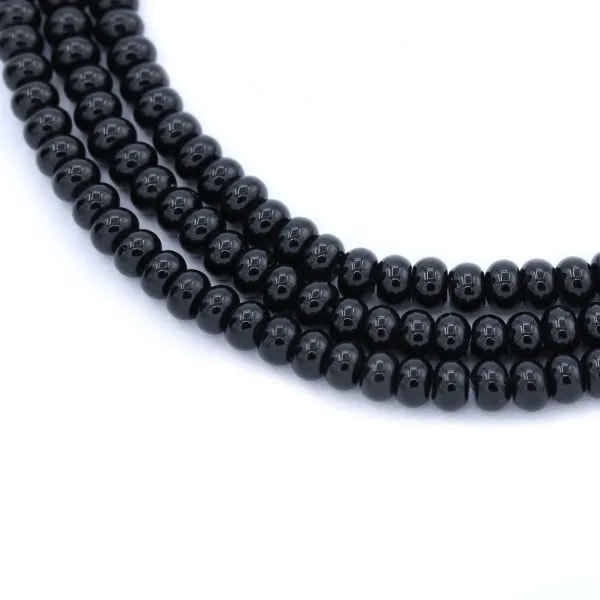 Onyx black, round, 4x6mm x 40cm