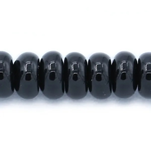 Agate noire rondelle 2x4mm x 12 pcs