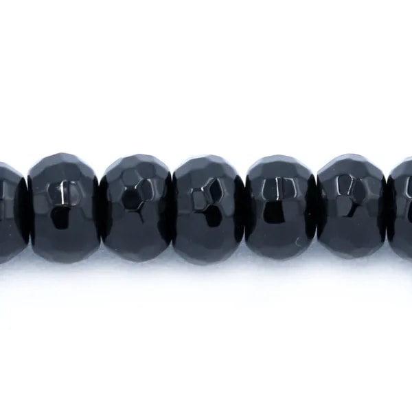 Agate Noire Rondelle Facette