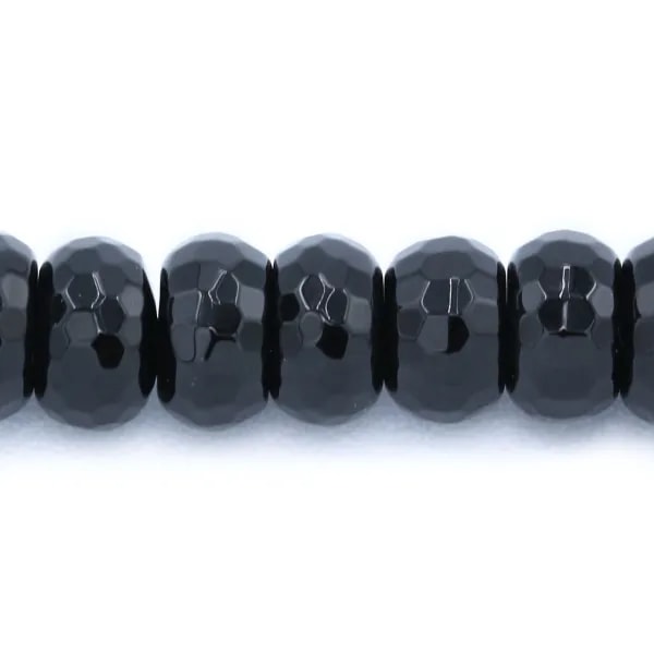 Agate Noire Rondelle Facette