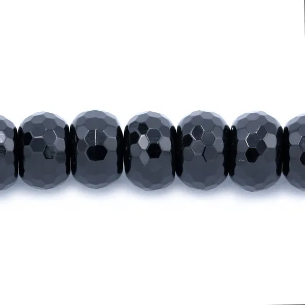 Agate Noire Rondelle Facette